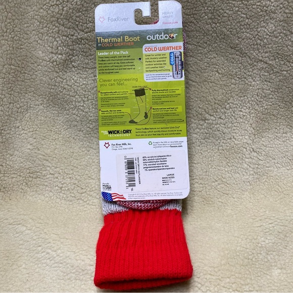 FOX RIVER Thermal Boot Socks | Heavy Weight Wool Blend | Size Large - Picture 3 of 4